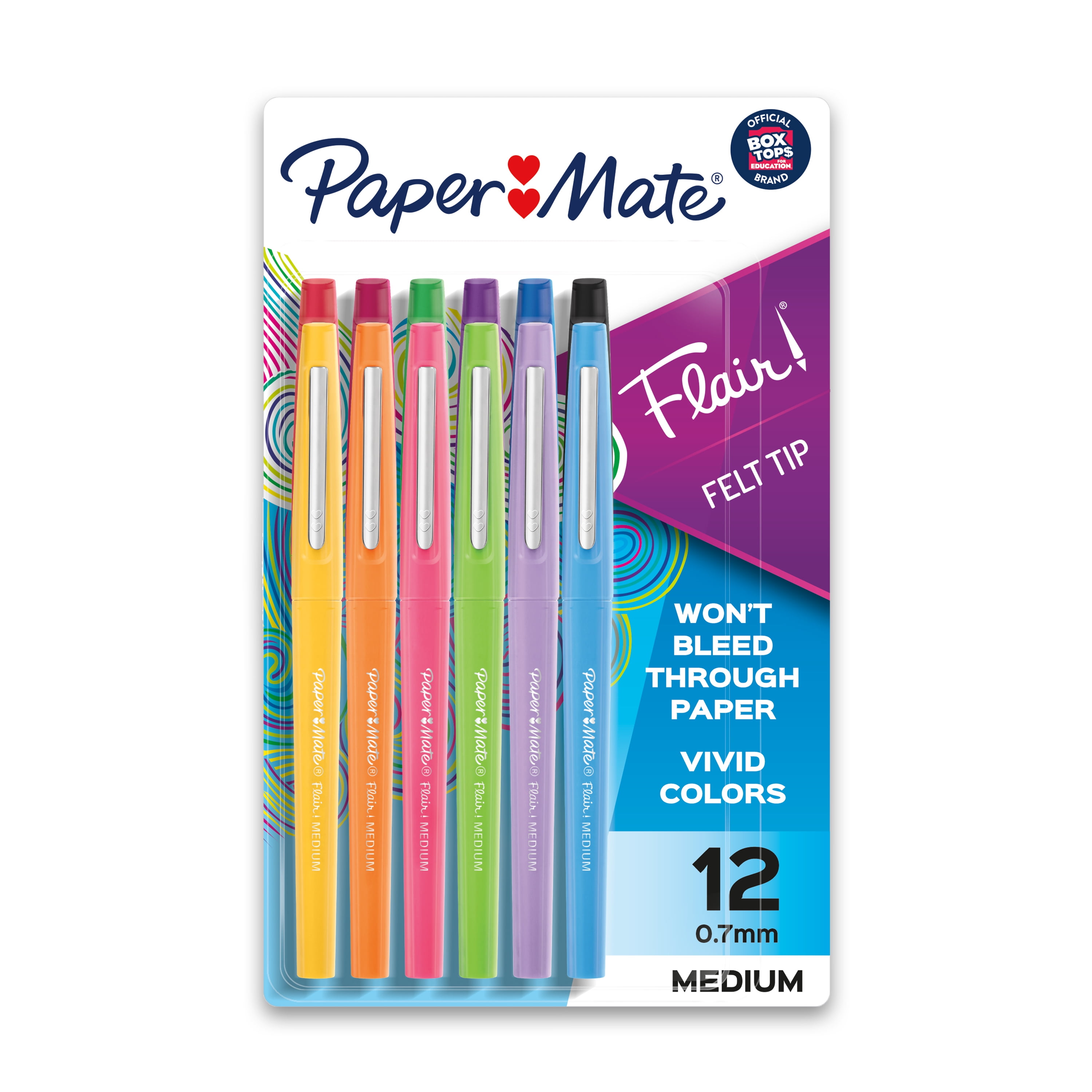 Paper Mate Flair Felt Tip Pens 12-Count Medium Point Assorted by Paper Mate - American Made