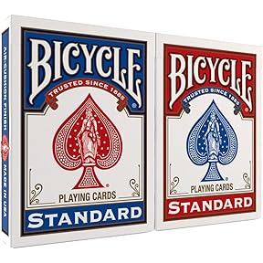 Bicycle Playing Cards Poker Size 2 Pack Red and Blue by United States Playing Card Company - American Made