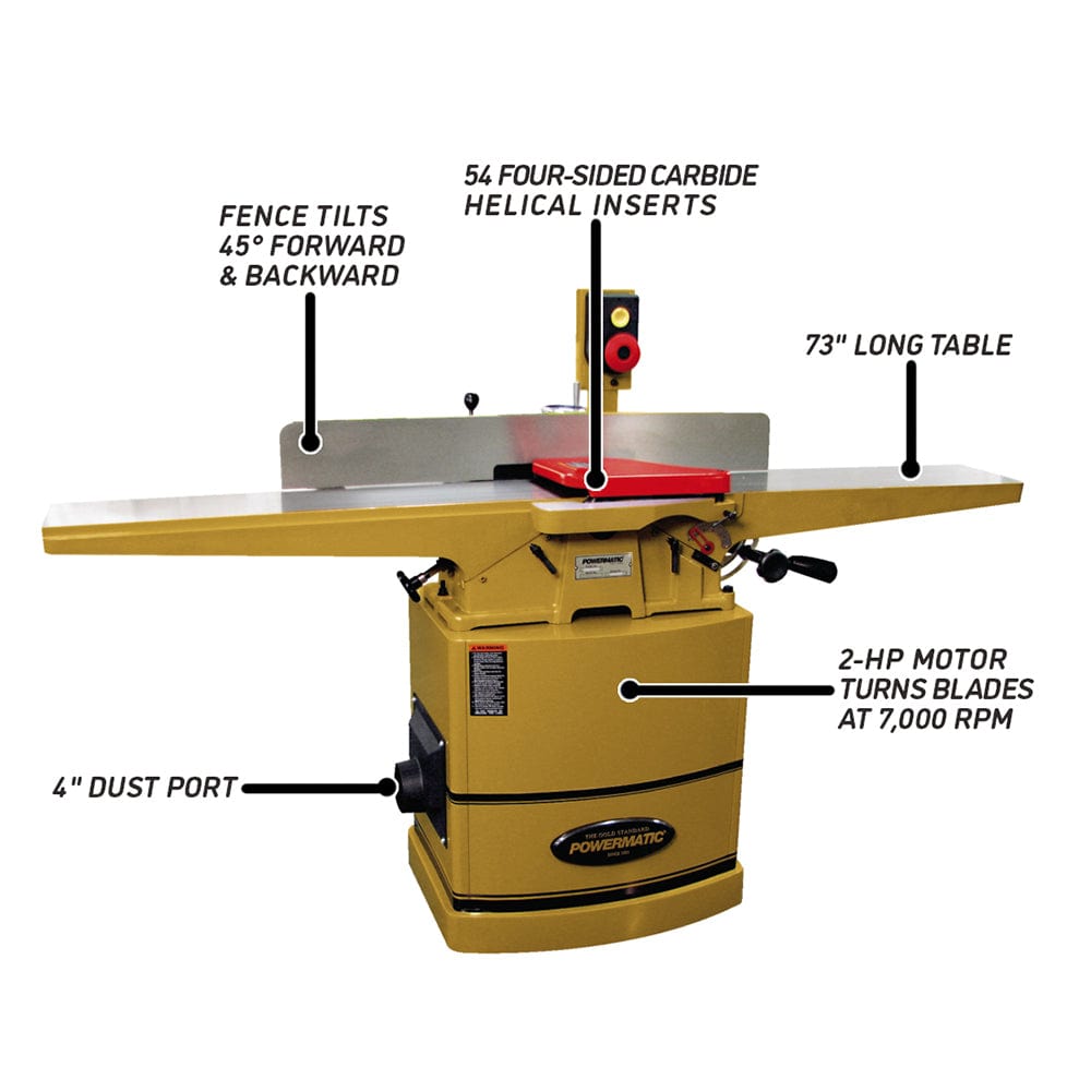 Powermatic PM-JJ8HH Jointer 2 HP Spiral Cutterhead by Powermatic - American Made