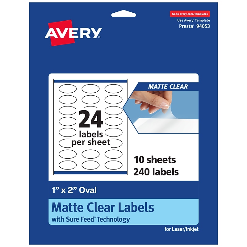 Avery Clear Name Badge Labels Peel and Stick 240-Count by Avery - American Made