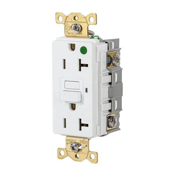 Hubbell HBL8200W 20-Amp Hospital Grade GFCI Outlet White by Hubbell - American Made