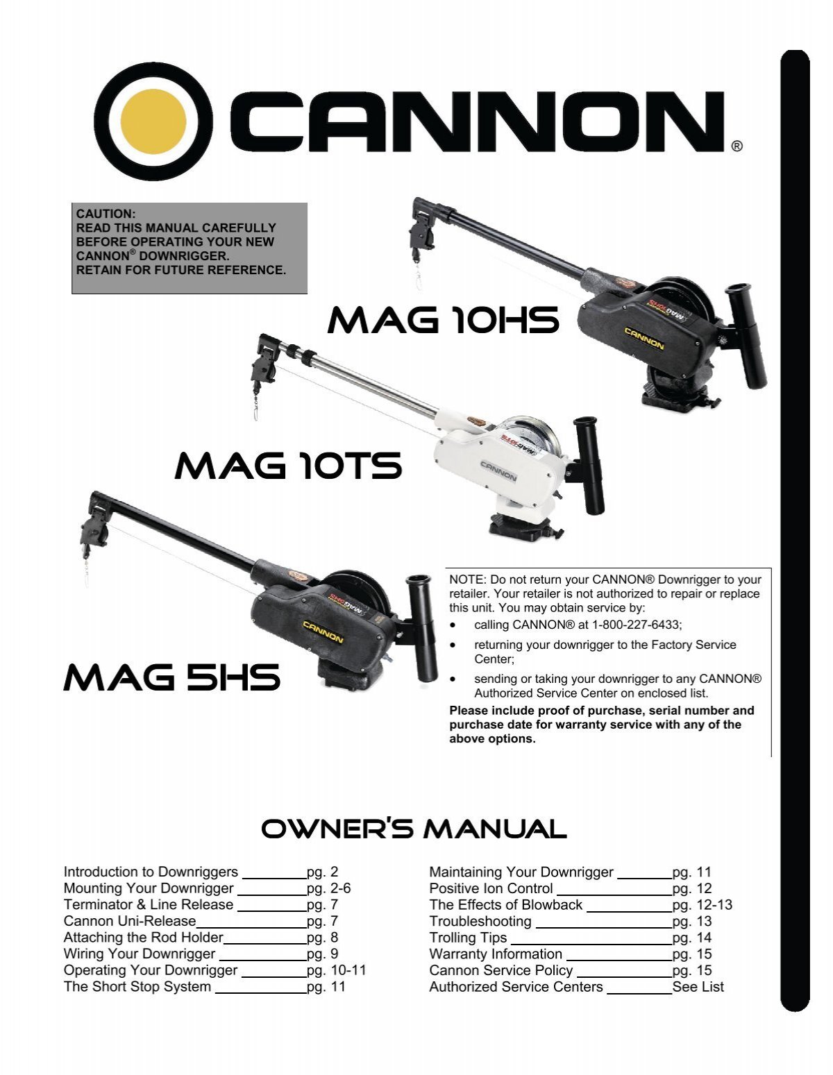 Cannon Mag 5 Downrigger Manual Hand Crank by Cannon Downriggers - American Made