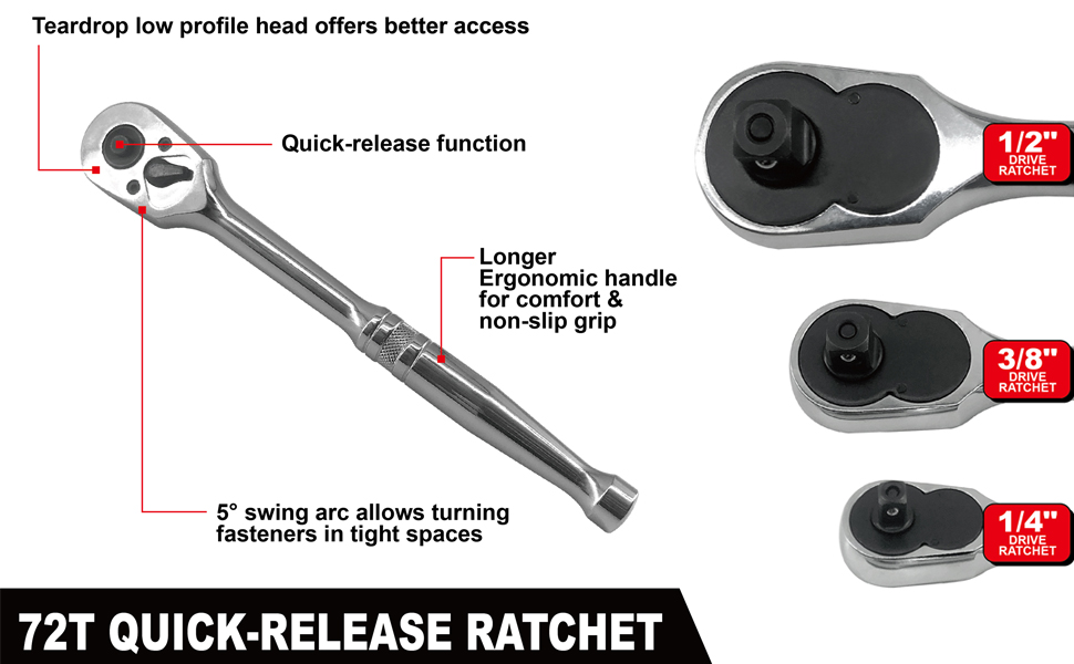 Wright Tool 3/8-Inch Drive Ratchet 72-Tooth by Wright Tool - American Made