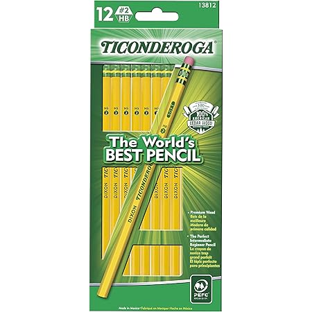 Dixon Ticonderoga Wood-Cased Pencils 2-HB Dozen by Ticonderoga - American Made