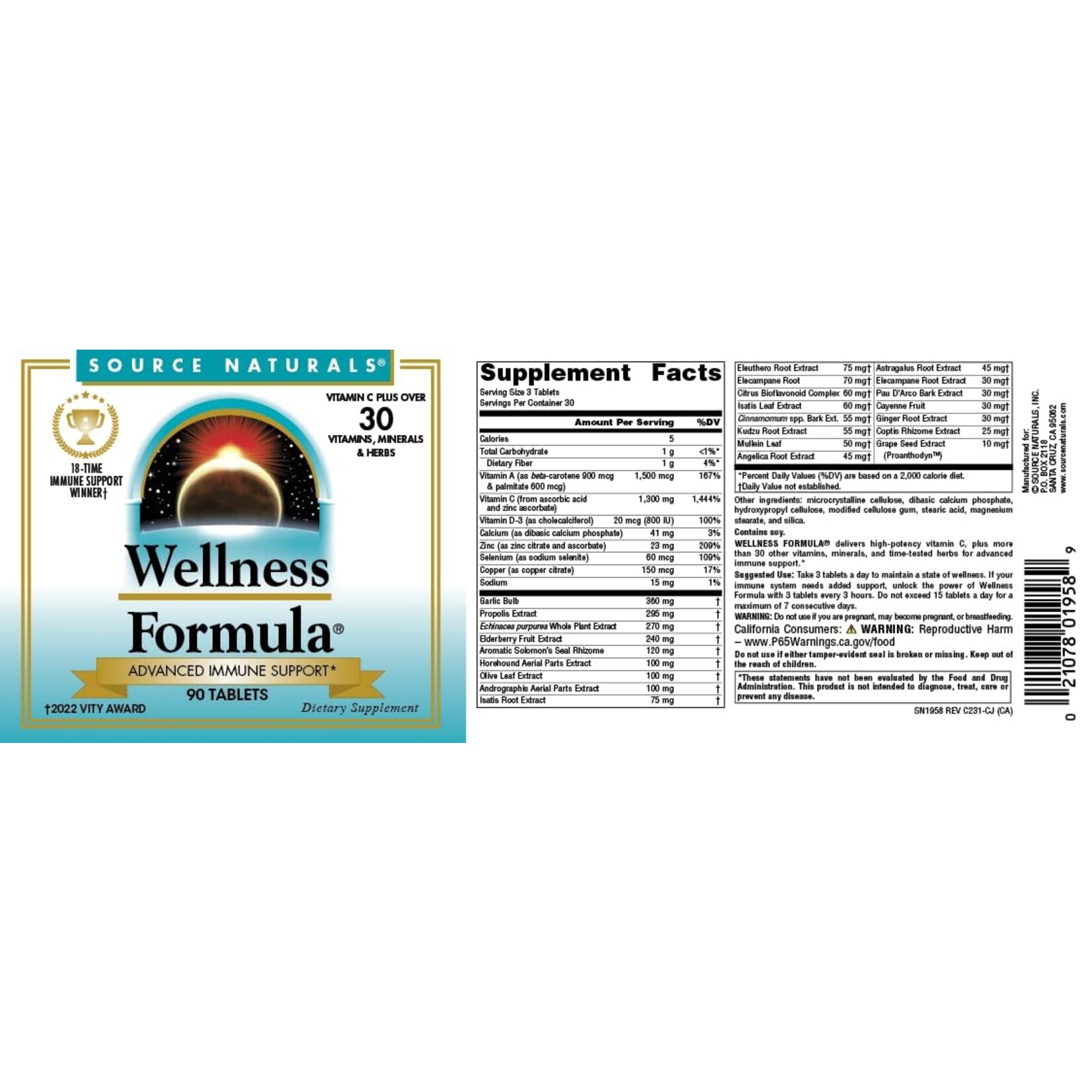 Source Naturals Wellness Formula Bio-Aligned 120 Tablets by Source Naturals - American Made