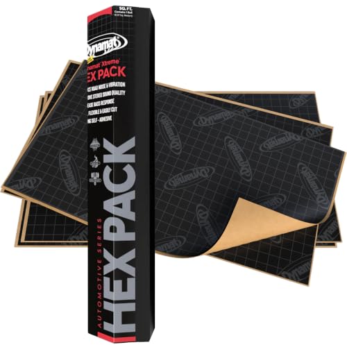 Dynamat Xtreme Sound Deadening Car Insulation Single Sheet Hex Pack 10425 – Noise Dampening for Floor, Doors