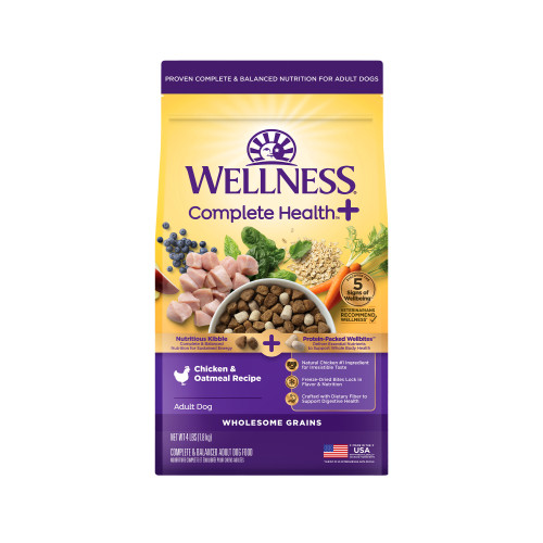 Wellness Complete Health Adult Dog Food Chicken and Oatmeal 30 lb by Wellness Pet Food - American Made