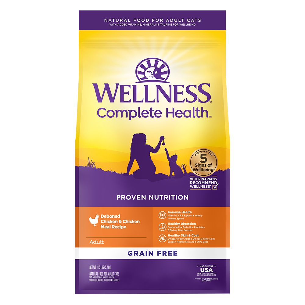 Wellness Complete Health Adult Cat Food Deboned Chicken 11.5 lb by Wellness Pet Food - American Made