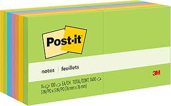 Post-it Notes 3x3 in, 14 Pads — Poptimistic Collection Bright Colors by Post-it - American Made