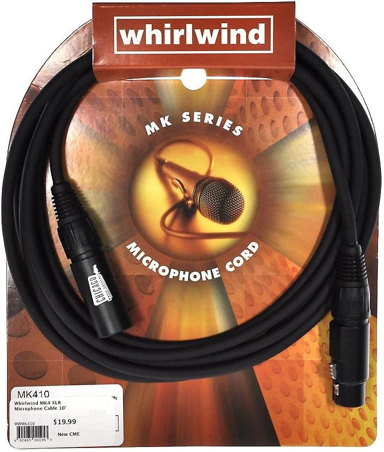 Whirlwind MK410 10 ft XLR Microphone Cable Mic Cord Made USA by Whirlwind - American Made