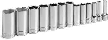 SK Professional Tools 13-Piece 3/8-Inch Drive 6-Point Deep Socket Set Metric SuperKrome by SK Professional Tools - American Made