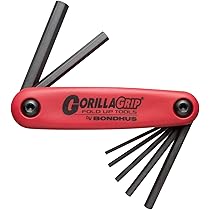 Bondhus 12587 GorillaGrip 7-Piece Metric Fold-Up Hex Key Set