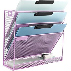 Buddy Products Task File Organizer Rack with 4 Pockets, Platinum Steel by Buddy Products - American Made