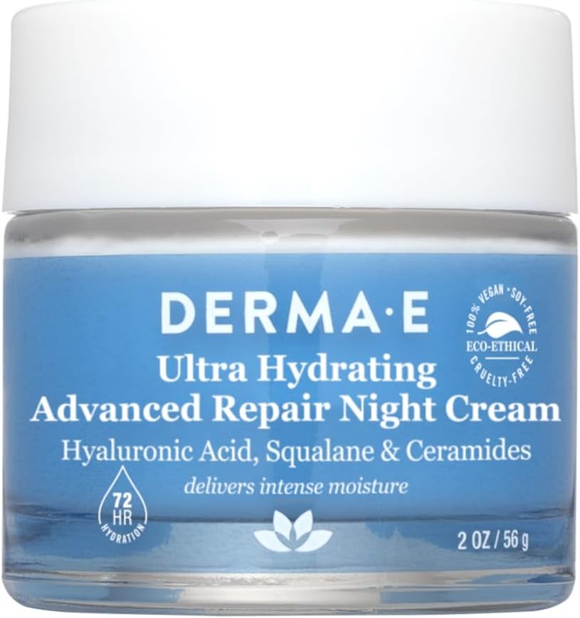 Derma E Hydrating Night Cream with Hyaluronic Acid 2 Oz by Derma E - American Made