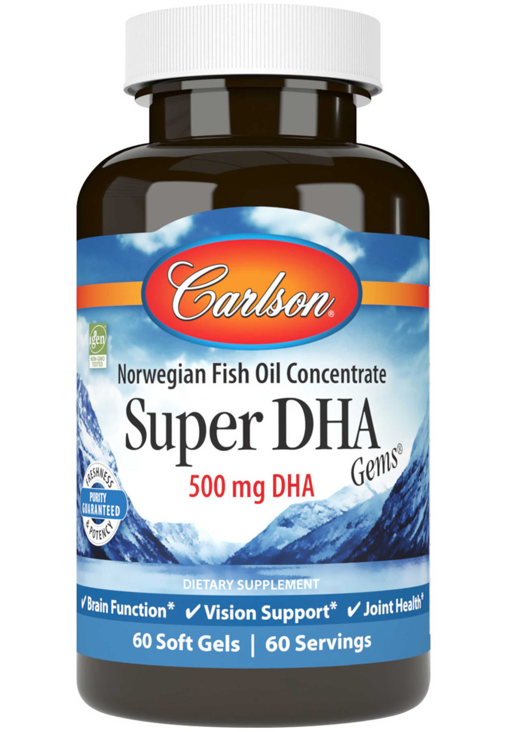 Carlson Labs Super DHA Gems 500 mg 90 Softgels