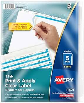 Avery 5-Tab Binder Dividers Index Maker White by Avery - American Made