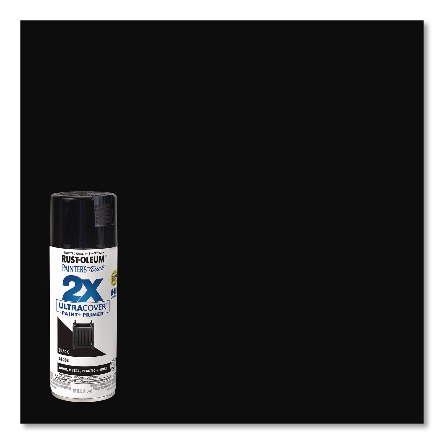 Rust-Oleum Painter's Touch 2X Ultra Cover Gloss Black 12oz by Rust-Oleum - American Made