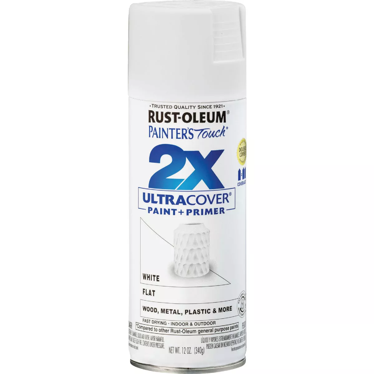 Rust-Oleum Painter's Touch 2X Ultra Cover Flat White 12oz by Rust-Oleum - American Made