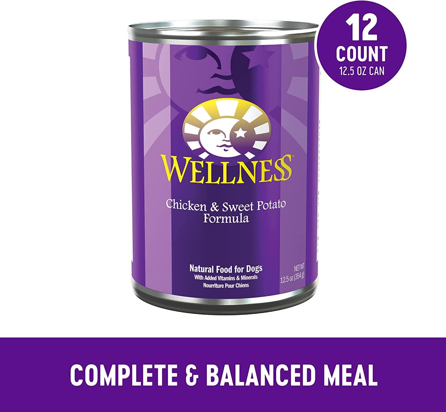 Wellness Complete Health Wet Dog Food Chicken and Sweet Potato 12.5 oz 12 Pack by Wellness Pet Food - American Made