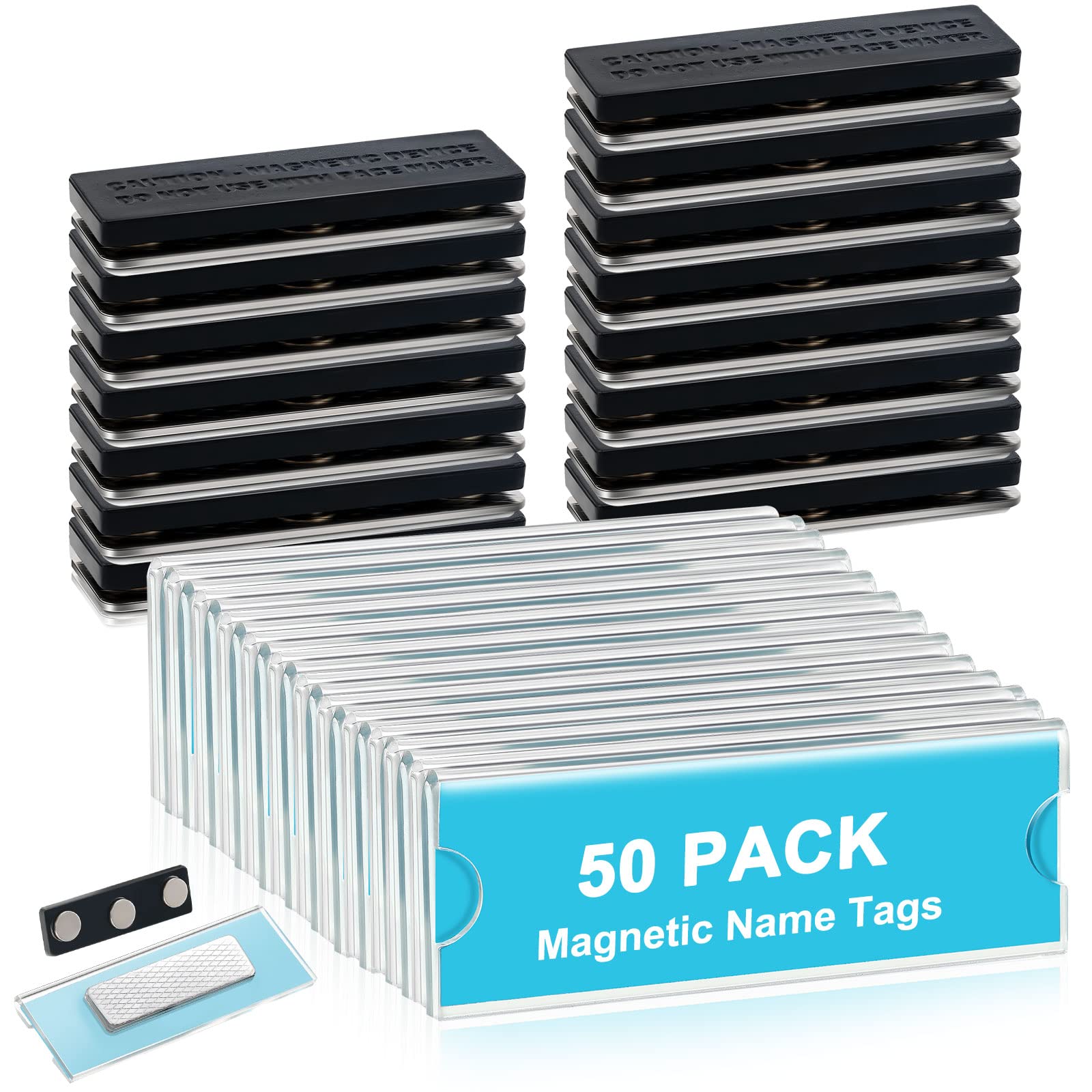 Baumgarten's Prism Magnetic Name Badge Holders 50-Pack by Baumgarten's - American Made