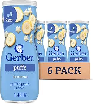 Gerber Banana Puffs Puffed Grain Snack 6-Pack by Gerber - American Made