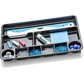Officemate Nine Compartment Drawer Organizer Tray, Black