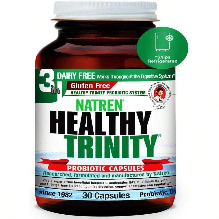 Natren Healthy Trinity Dairy Probiotic 30 Capsules by Natren - American Made