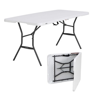 Lifetime 6-Foot Fold-In-Half Table Commercial Grade White Granite by Lifetime Products - American Made