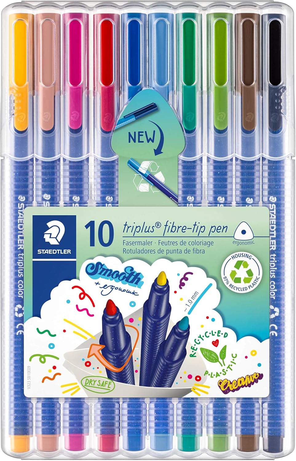 Staedtler Triplus Color Fiber Tip Pens 10-Pack Assorted