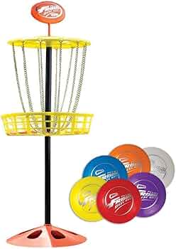 Wham-O Mini Frisbee Golf Set 28-inch Target with 6 Mini Discs by Wham-O - American Made