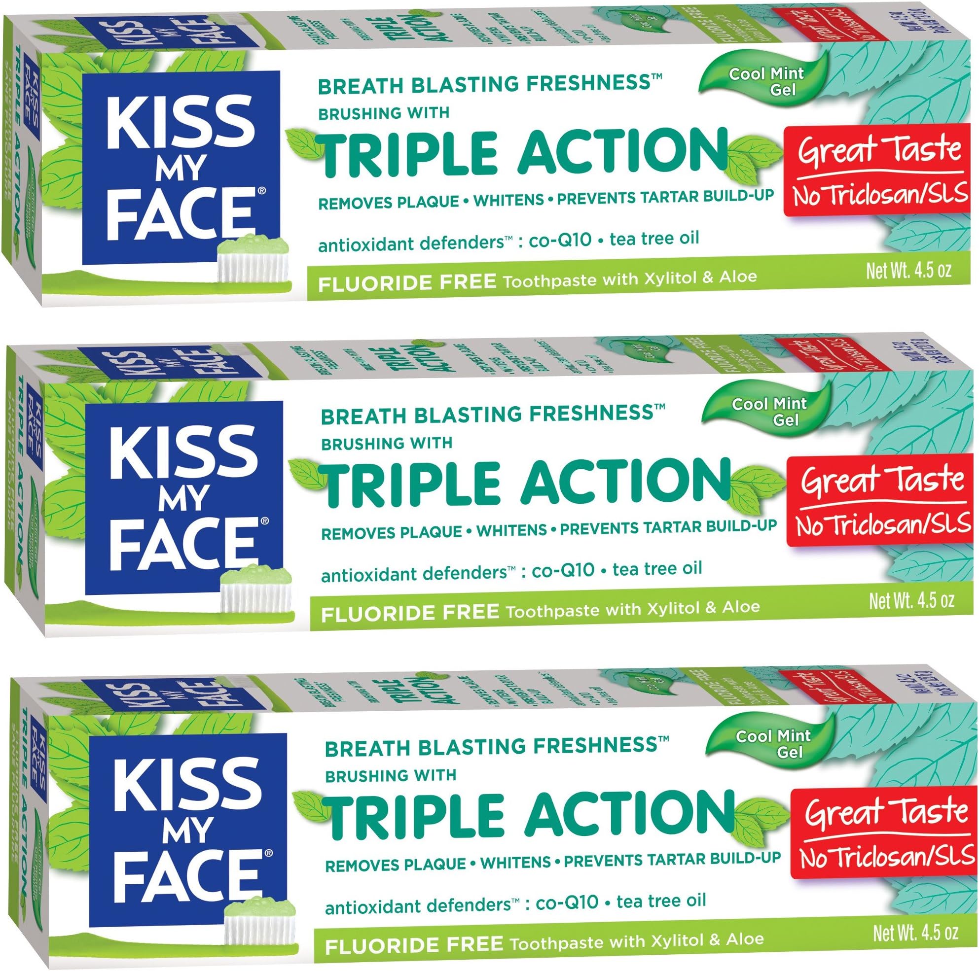 Kiss My Face Peaceful Peppermint Toothpaste 4.5oz by Kiss My Face - American Made