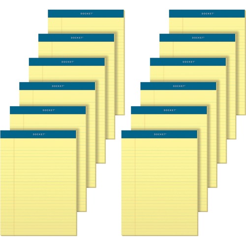 TOPS Docket Legal Pad 8.5x11.75 Perforated Narrow Ruled Yellow 12-Pack by TOPS Products - American Made