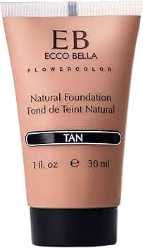 Ecco Bella Liquid Foundation Makeup Lightweight Buildable Coverage Tan by Ecco Bella - American Made