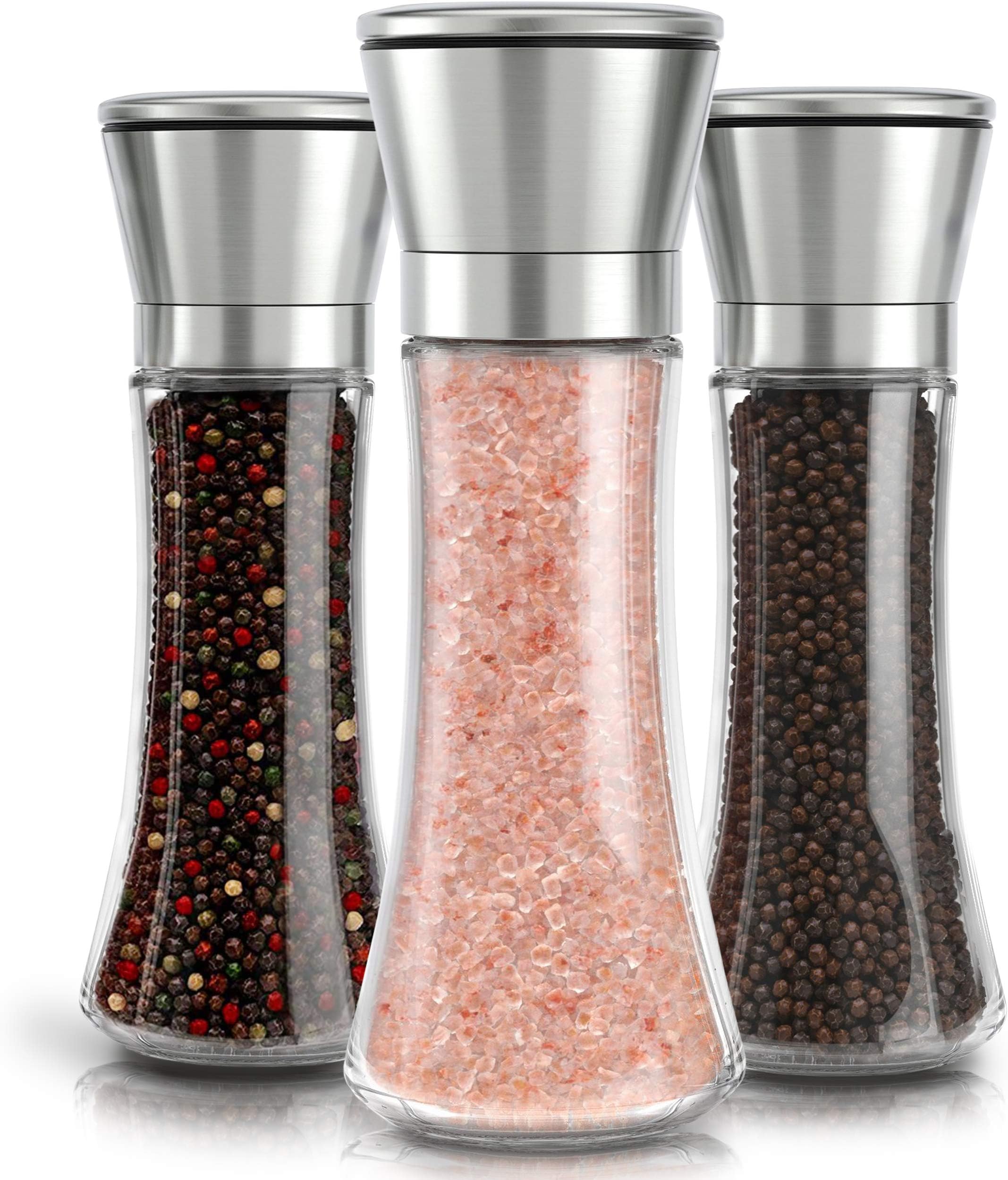 Watkins Assorted Pepper Grinder Set Sea Salt Black Pepper White Pepper 3-Pack by Watkins - American Made