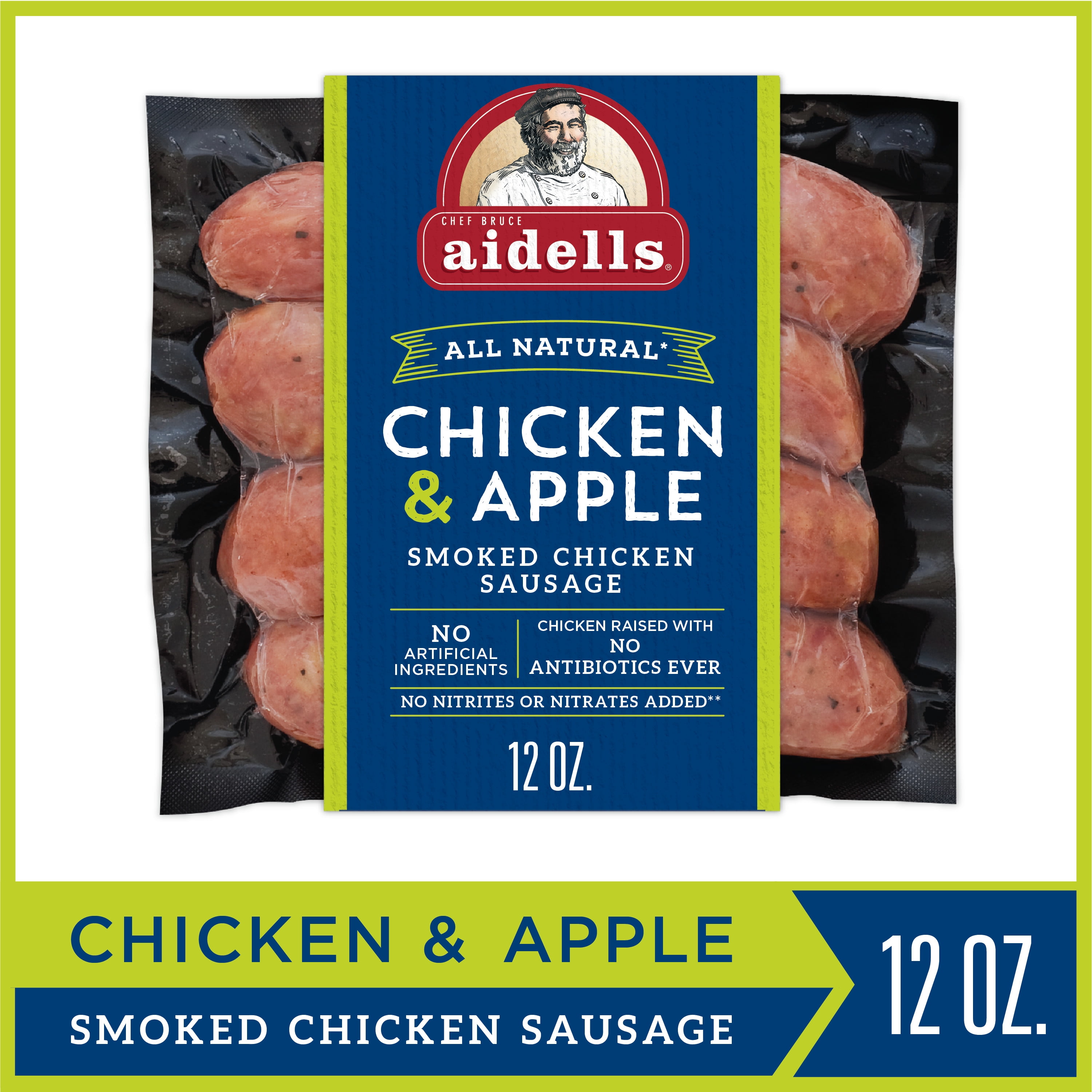 Aidells Chicken and Apple Smoked Sausage 12 oz 4 Links by Aidells Sausage - American Made