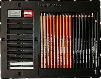 General 33-Piece Classic Charcoal Drawing Set by General Pencil - American Made