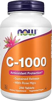 NOW Foods Vitamin C-1000 with Rose Hips, Sustained Release, 250 Tablets by NOW Foods - American Made