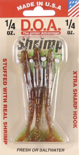 DOA FSH3 Shrimp Lure Rootbeer Green Holo 1/4 oz by DOA Lures - American Made