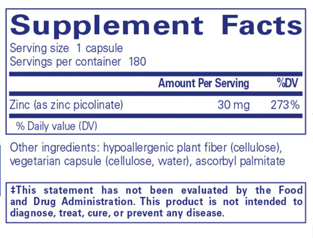 Pure Encapsulations Zinc 30 mg 180 Capsules by Pure Encapsulations - American Made