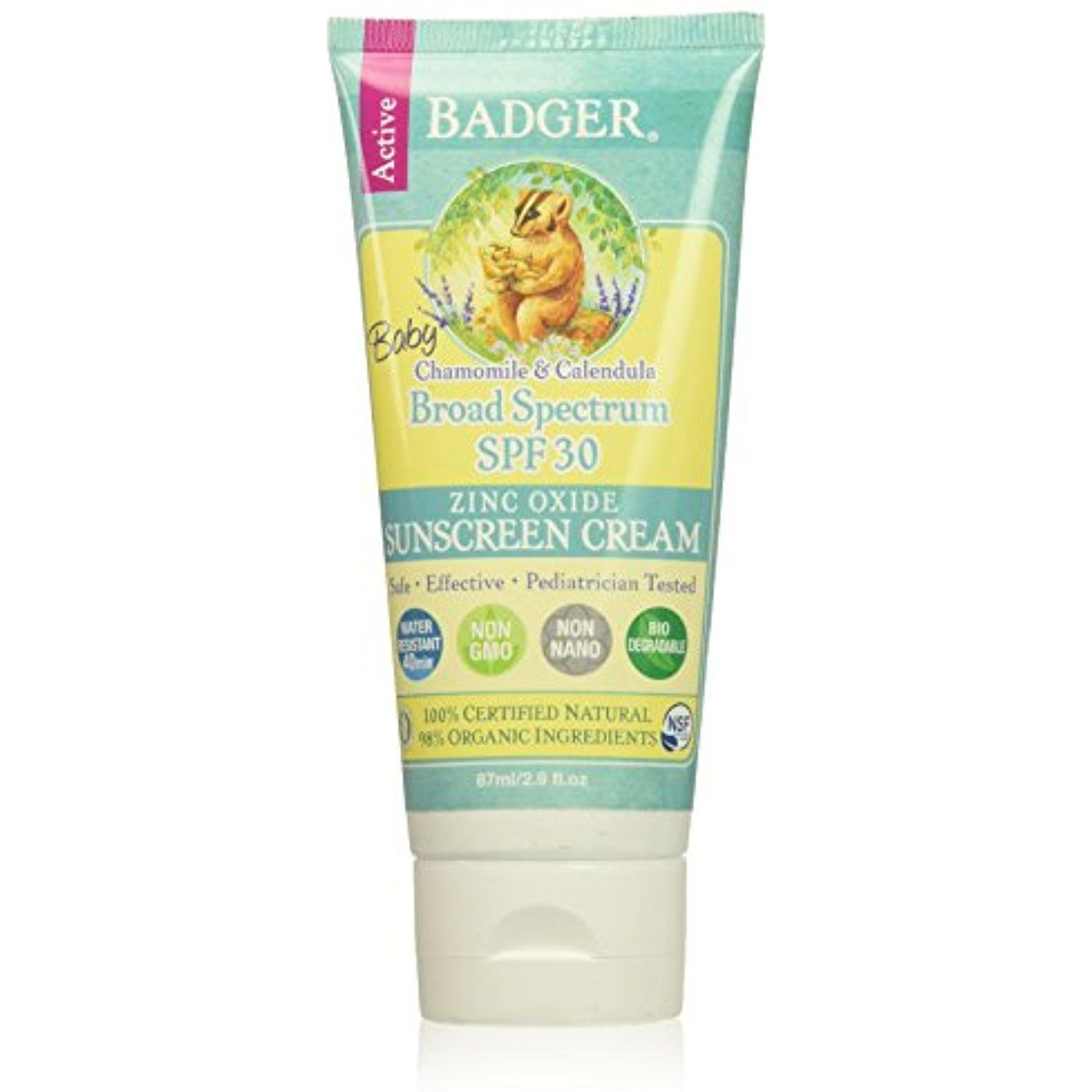 Badger Balm Baby Sunscreen SPF 30 Mineral Zinc Oxide