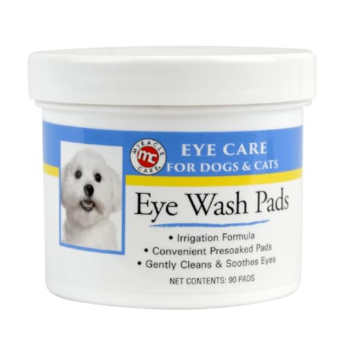 Miracle Care Eye Wash Pads for Dogs and Cats, 90 Pre-Soaked Wipes