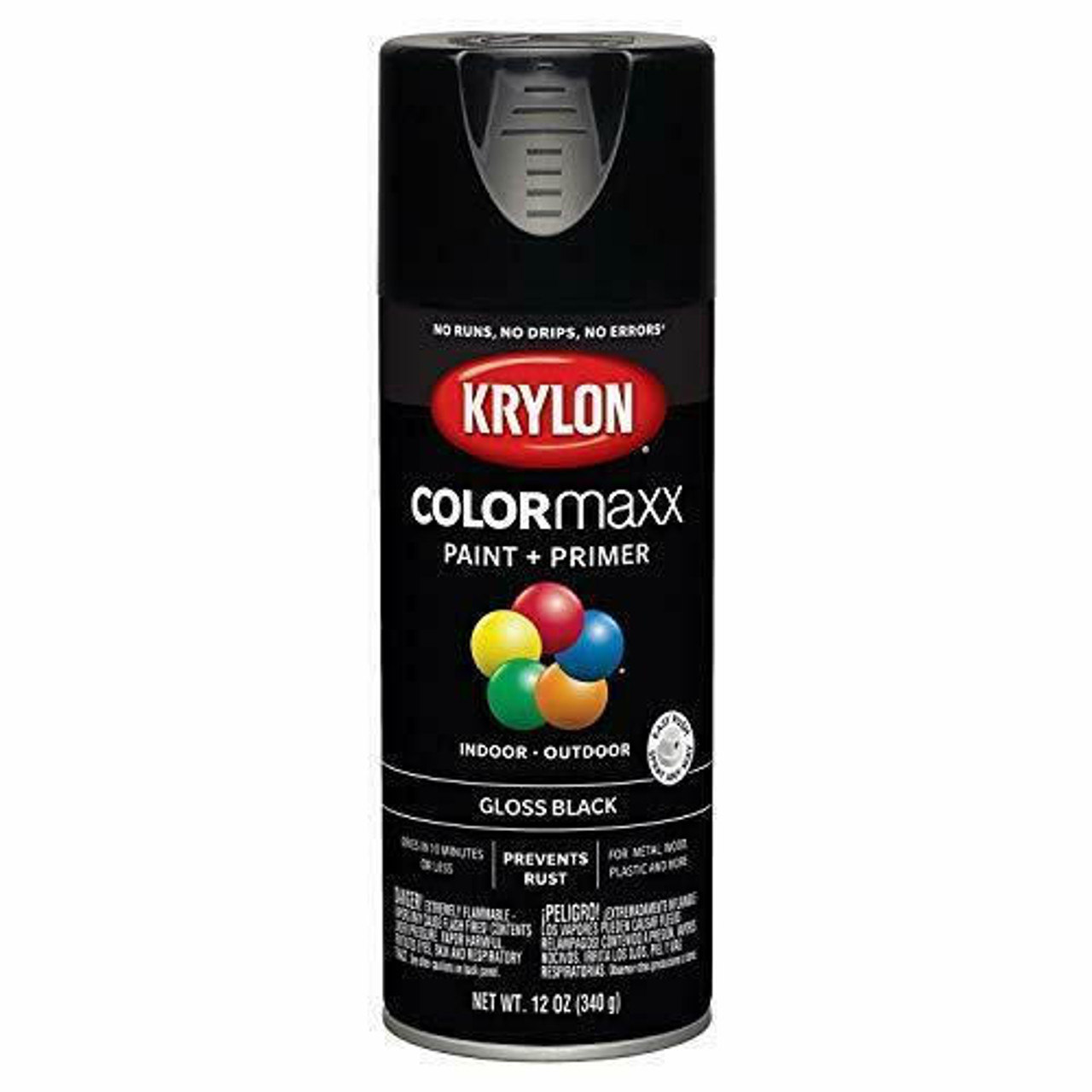 Krylon ColorMaxx Gloss Black Spray Paint 12 oz by Krylon - American Made