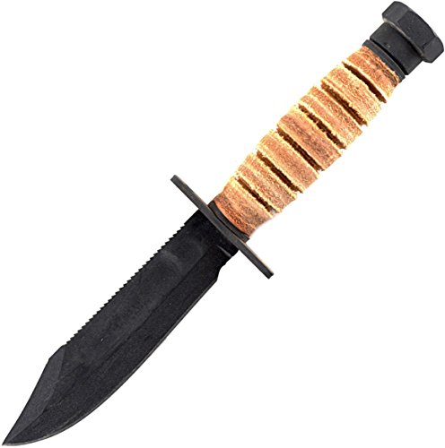 Ontario Knife Company 499 Air Force Survival Knife 5" Sawback Blade with False Top Edge and Blood Grooves, Nat