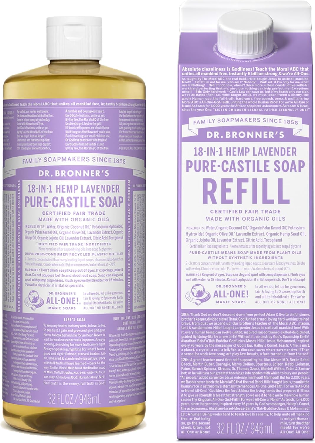 Dr. Bronner's Pure-Castile Liquid Soap Lavender 32oz