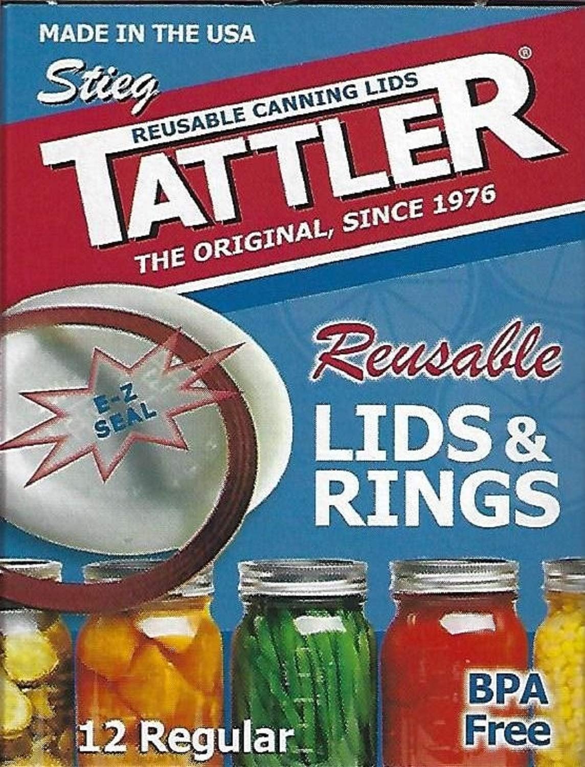 Tattler Reusable Regular Mouth Canning Lids 12-Pack