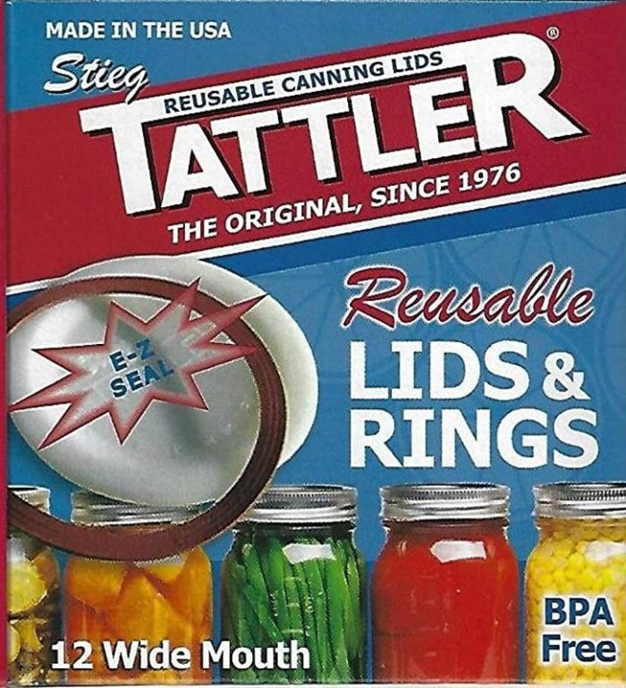 Tattler Reusable Wide Mouth Canning Lids 12-Pack