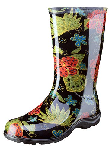 Sloggers Women's Waterproof Mid-Calf Garden Rain Boot - Midsummer Black by Sloggers - American Made