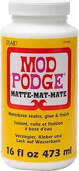 Mod Podge Matte Waterbase Sealer Glue and Finish 16oz by Plaid Crafts - American Made