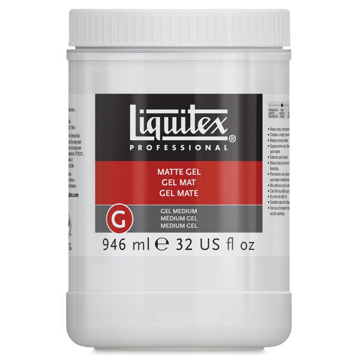Liquitex Professional Acrylic Medium Matte Gel 32 oz by Liquitex - American Made