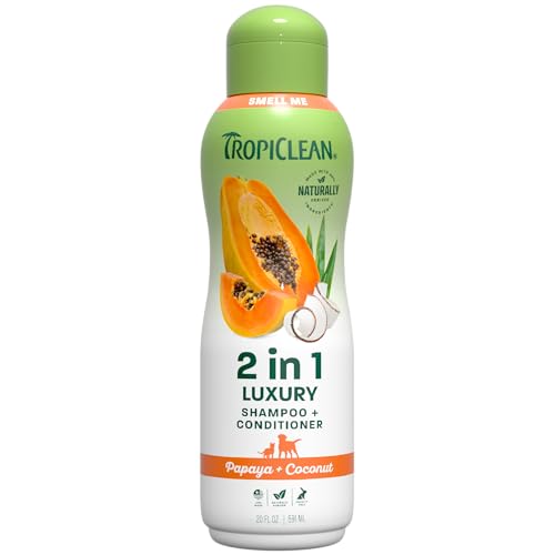 TropiClean 2-in-1 Dog Shampoo and Conditioner, Moisturizing Dog Detangler, Puppy Safe